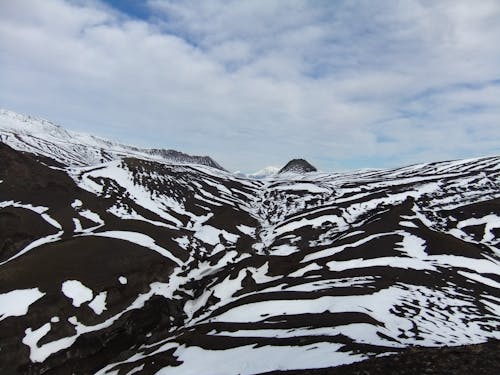 Mountain Landscape with Snow Pattern