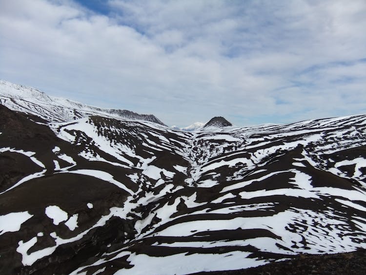 Mountain Landscape With Snow Pattern