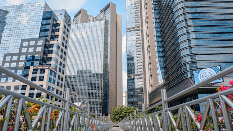 Empty Footbridge In City