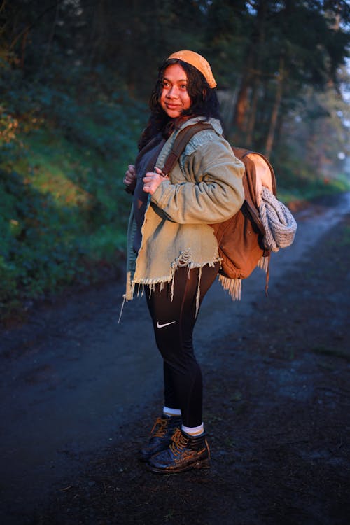 Photograph of a Woman with a Backpack