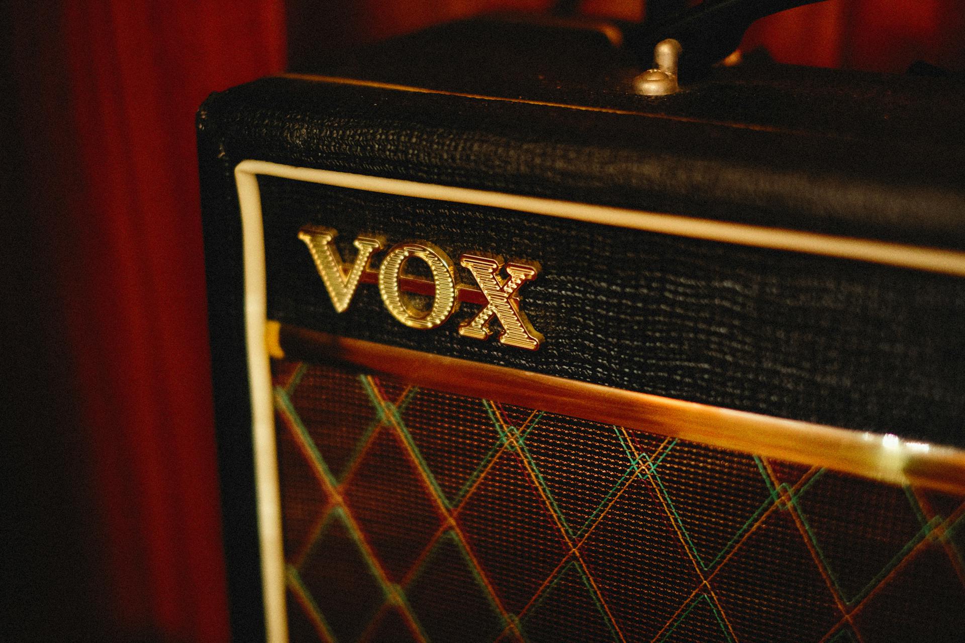 Vintage Vox Pathfinder amplifier with a classic design captured in warm tones.