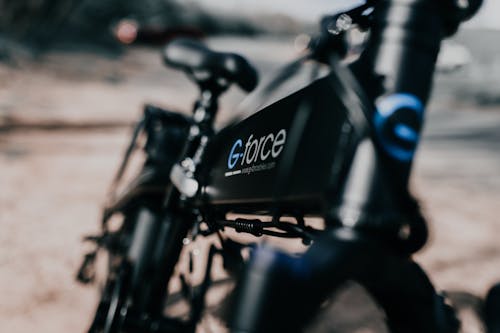 Close-up of a Black Electric Bicycle 