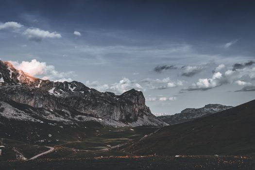 Dramatic mountain landscape under a cloudy sky in Kolašin, Montenegro.