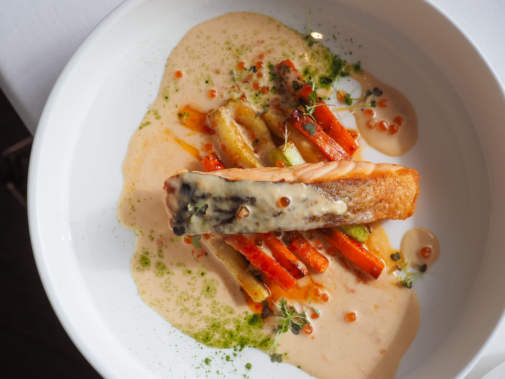 Maple-Dijon Glazed Salmon with Roasted Carrots