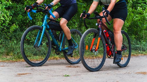 Man and Woman on Road Bicycles