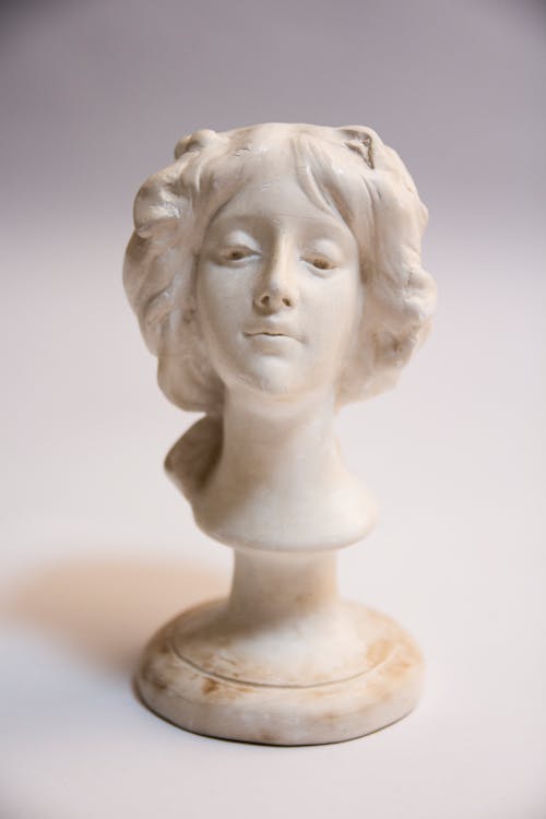 Ancient White Marble Sculpture Head 