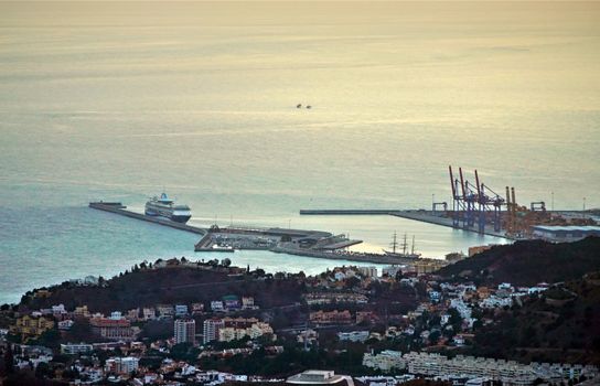 Port at sunset
