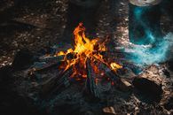 Burning Woods on Fire Pit