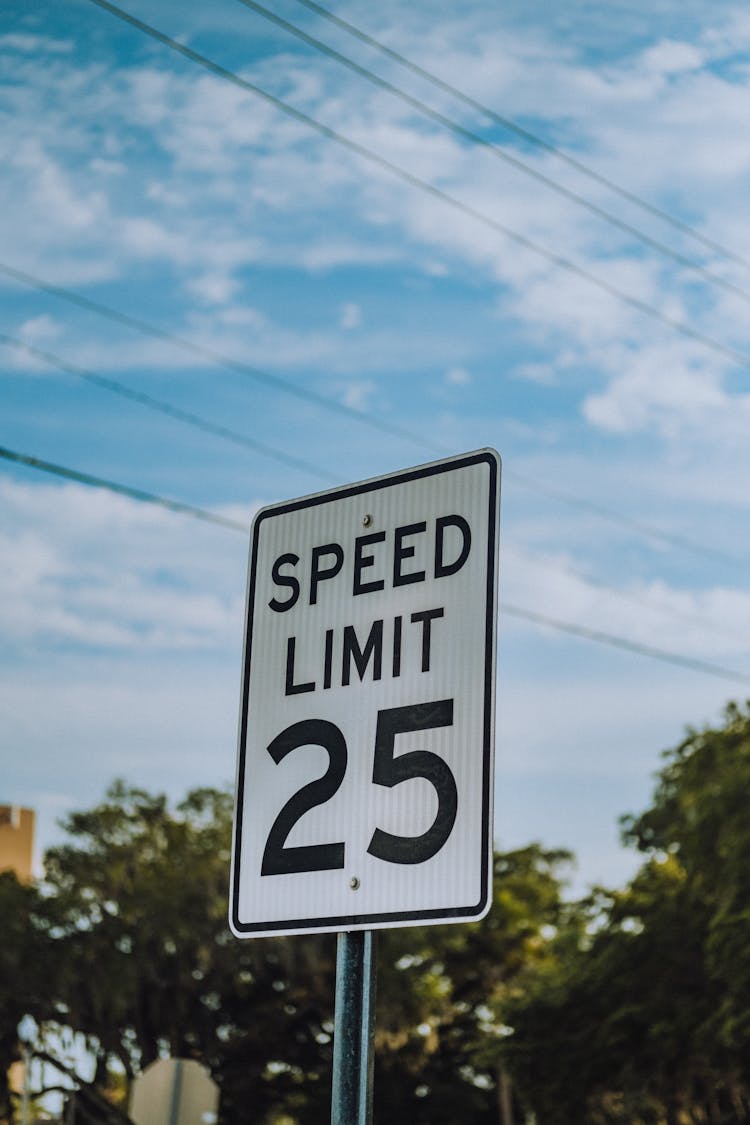 Road Sign Indicating Speed Limit