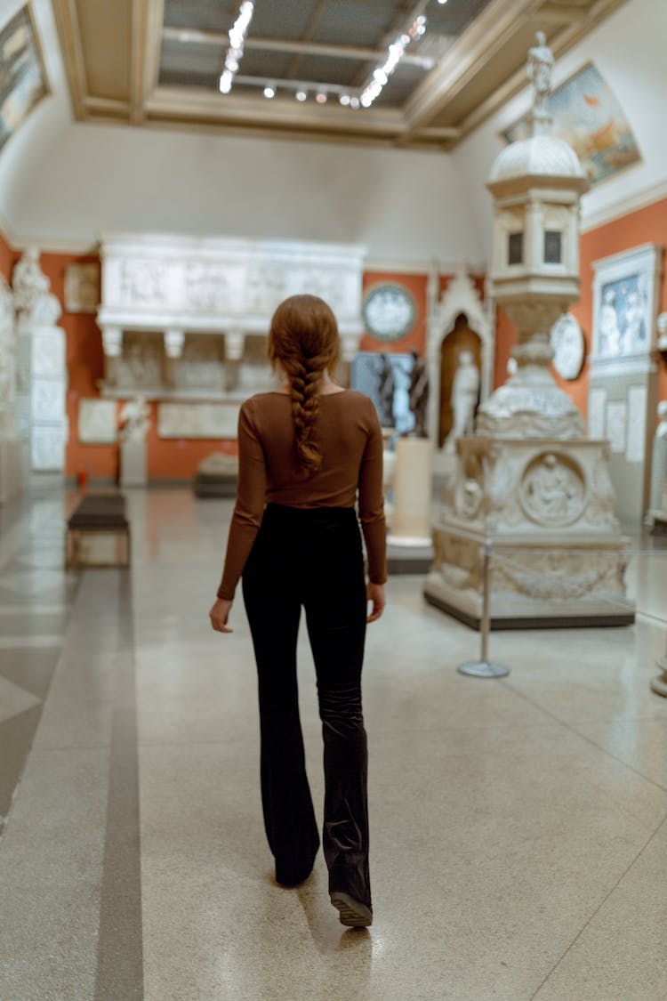 A Woman In A Museum