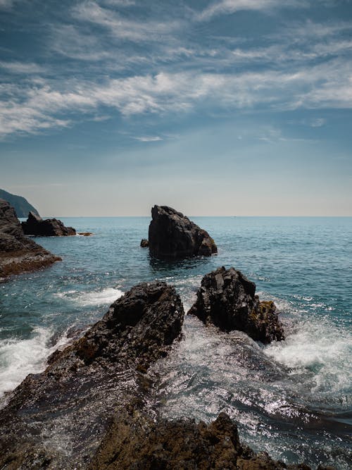 Waves Crashing on Rocks