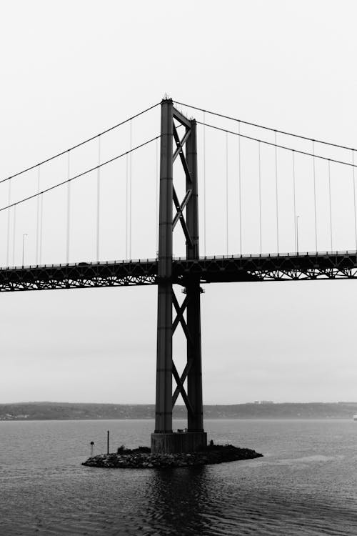 Suspension Bridge on River