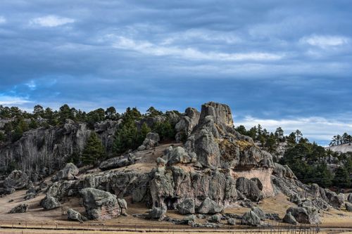 Free Stunning rock formations in a scenic landscape captured in Chihuahua, Mexico. Stock Photo