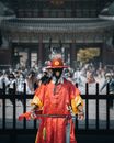 Guard in front of Gyeongbokgung Palace