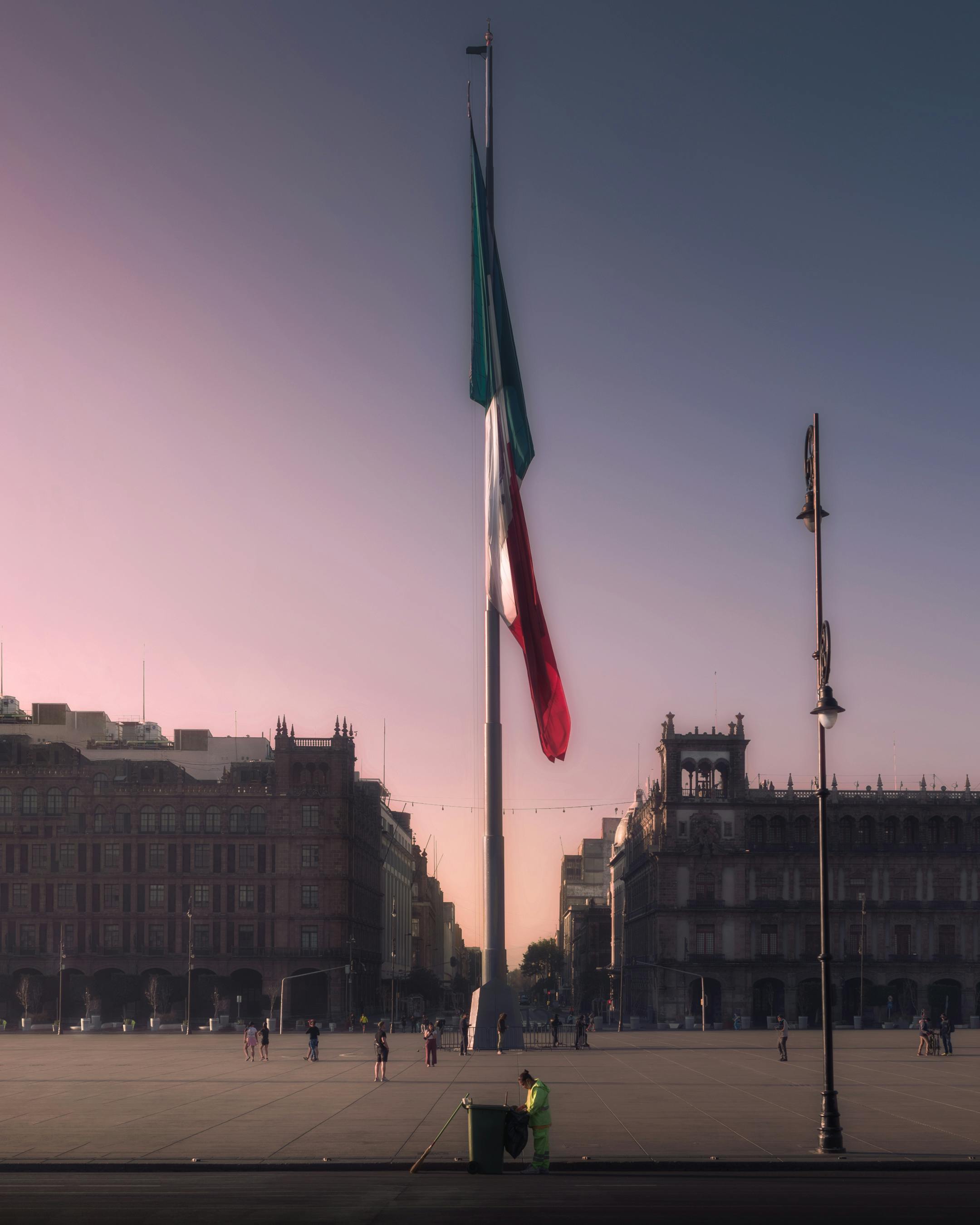 french flag on square in paris