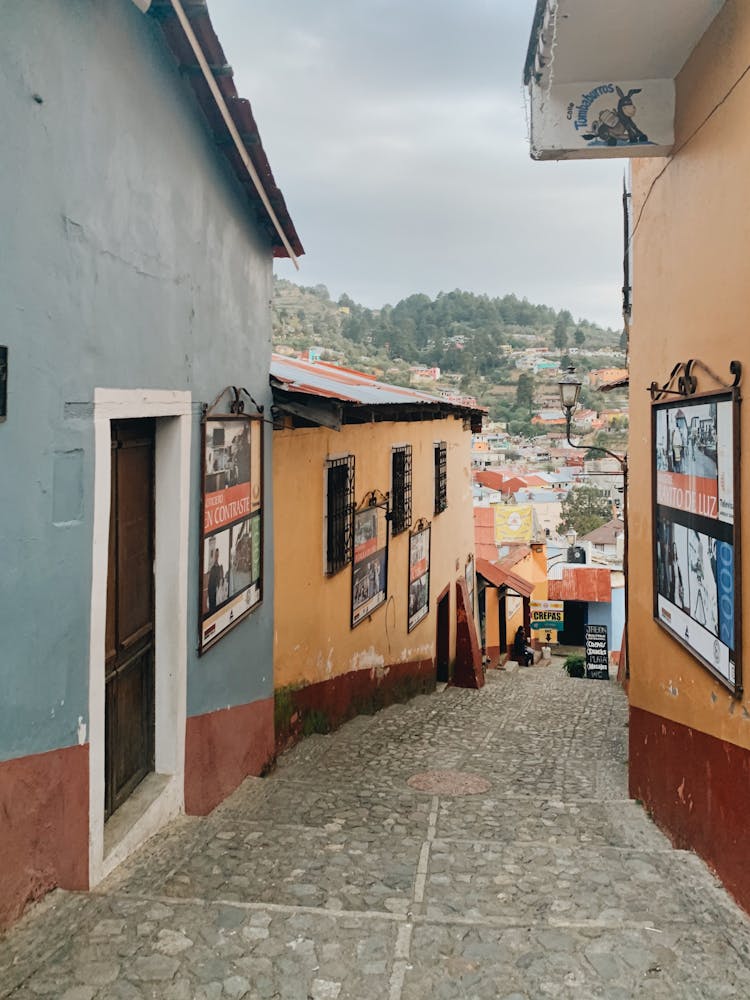 Cobblestone Steps In A Town Alley