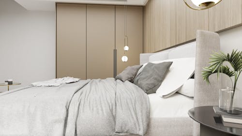 Ilmainen kuvapankkikuva tunnisteilla lamppu, makuuhuone, minimalismi