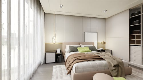 Free Bedroom with Modern Design Stock Photo