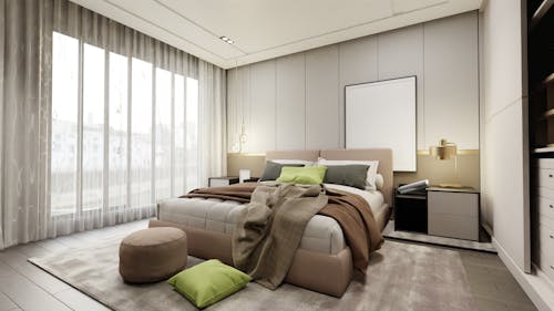 Free Bedroom with Modern Design Stock Photo