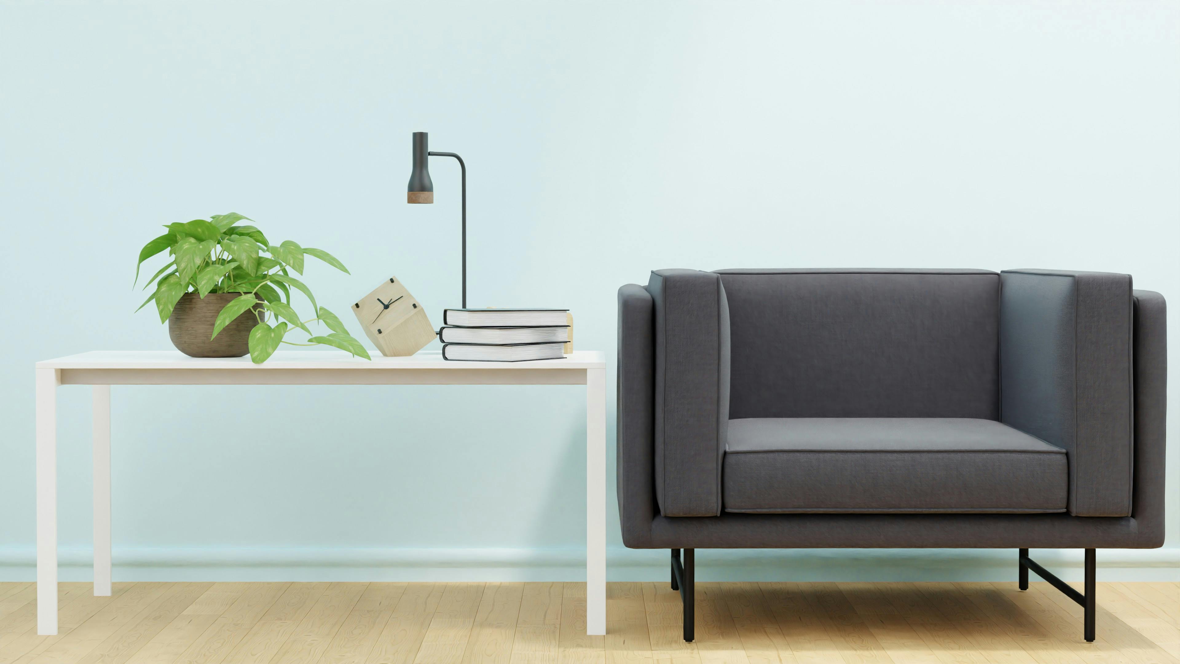 Free Gray Sofa Beside White Wall Stock Photo