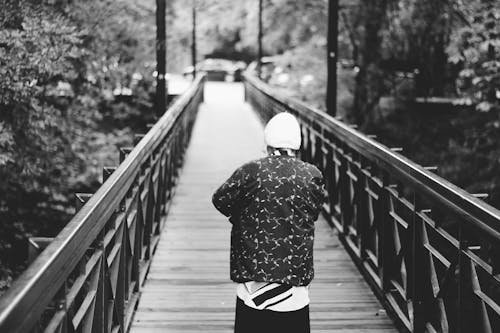 Free stock photo of bridge, old person