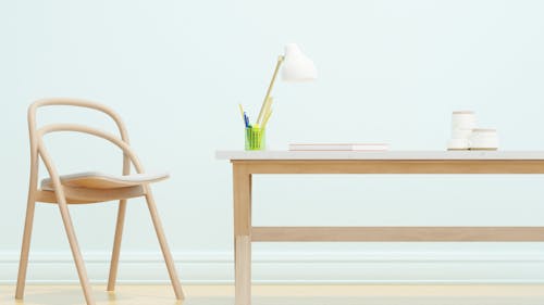Fotobanka s bezplatnými fotkami na tému drevená stolička, drevený stôl, lampové tienidlo