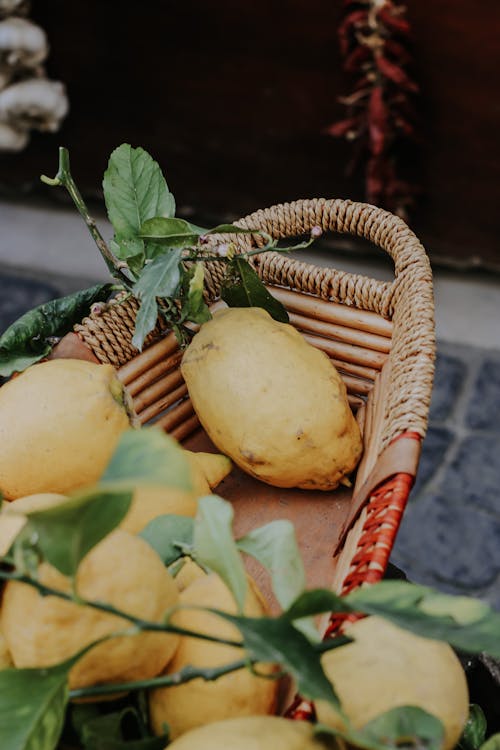 Yellow Fruits in Brown Woven Basket