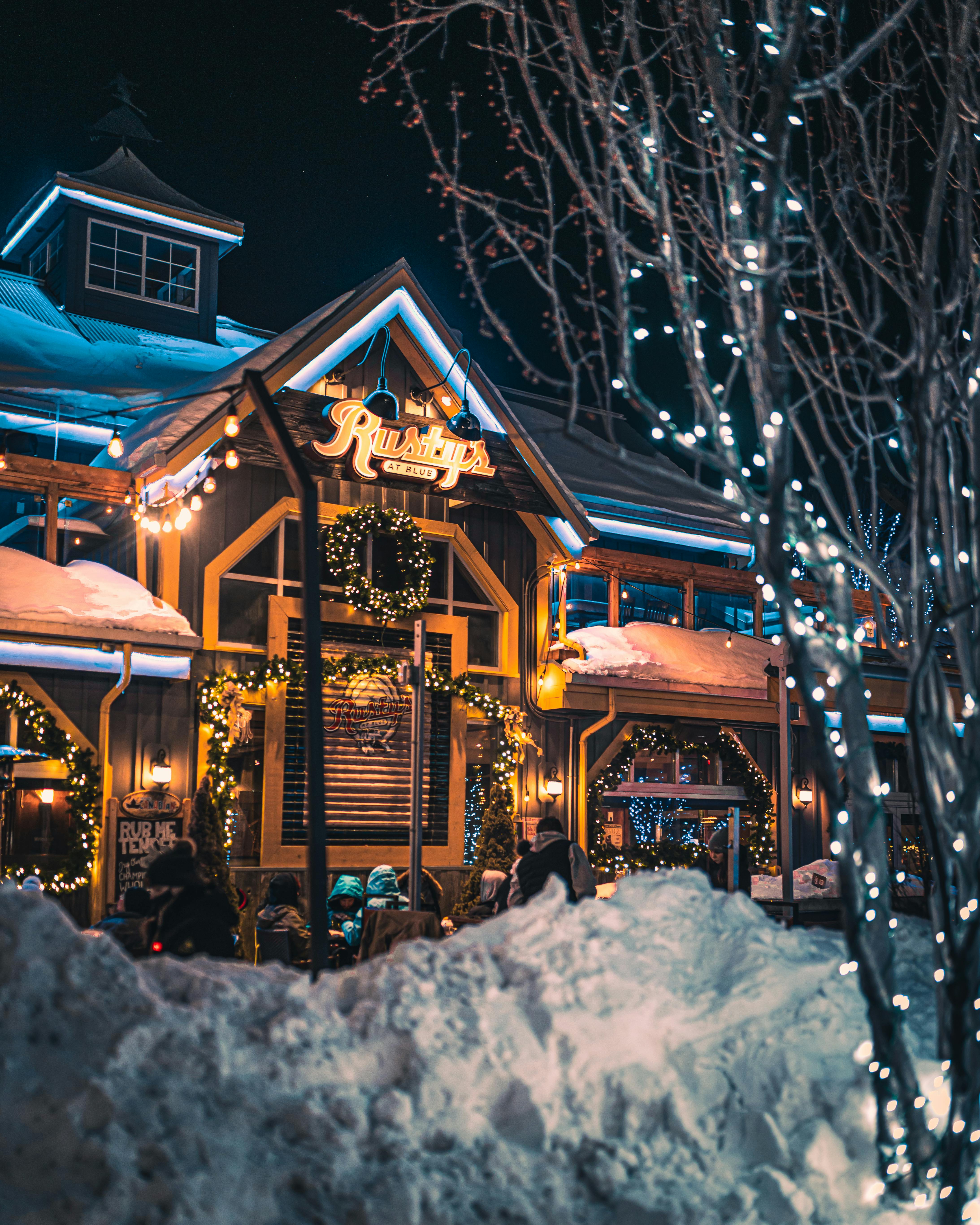 Restaurant Exterior Decorated For Christmas Free Stock Photo   Pexels Photo 12279527 