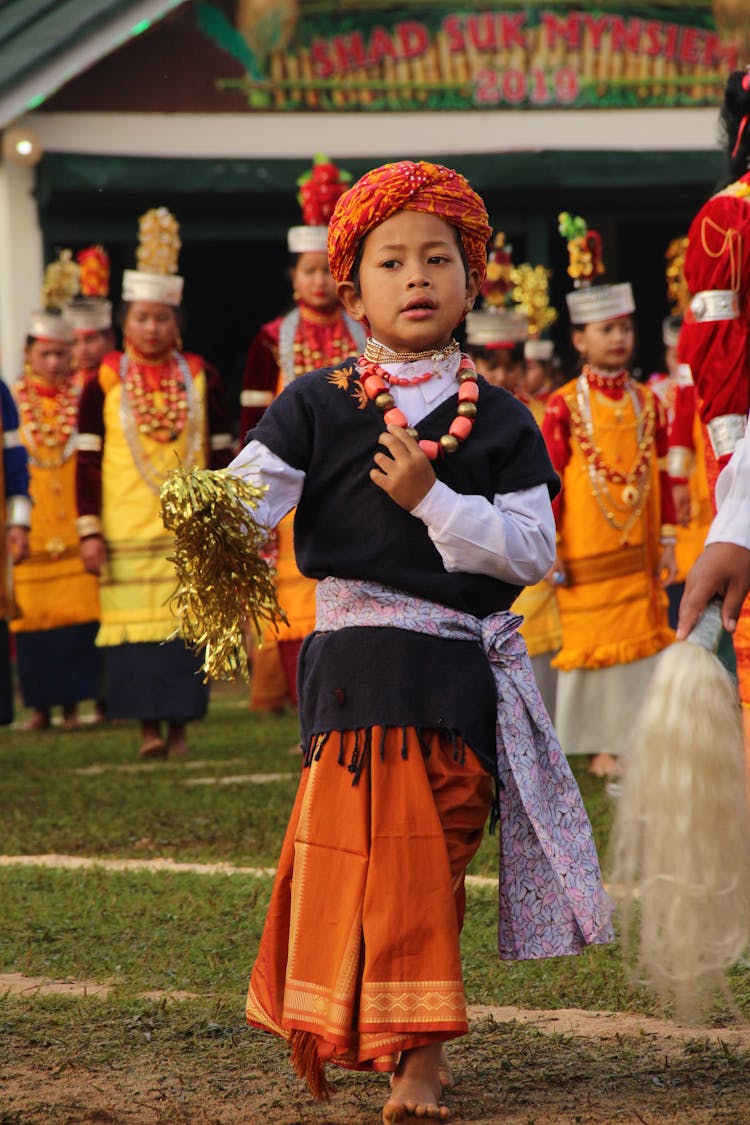 Girls In Costumes During Festival