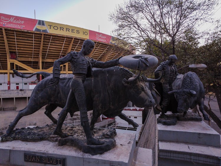 Statues Of Toreros In Mexico