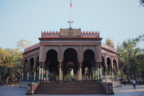 Free Historic monument in Mexico City showcasing Moorish architecture in the vibrant city park. Stock Photo