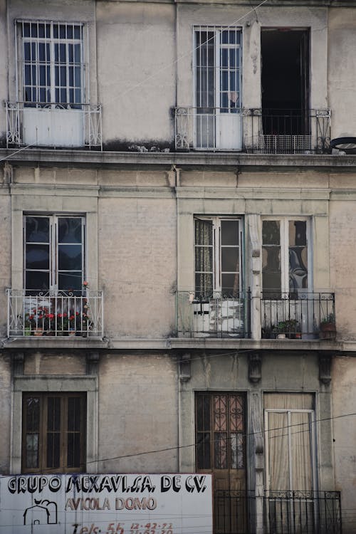 Concrete Building with Balconies