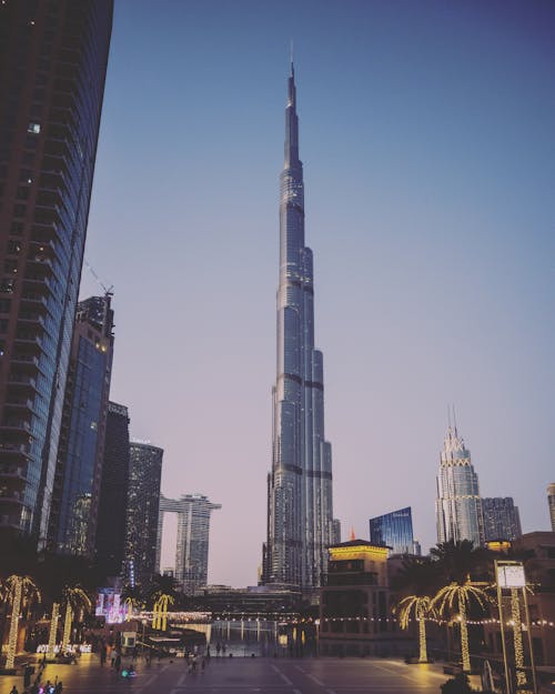 Free The Burj Kalifa Building in Dubai Stock Photo