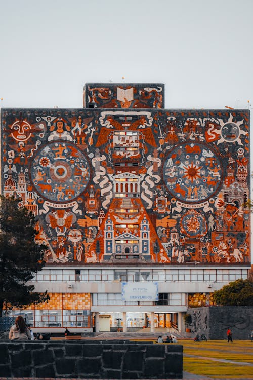 Art Painting on the Wall of University City in Mexico