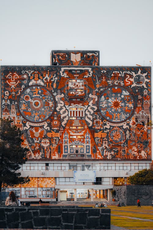 Art Painting on the Wall of University City in Mexico