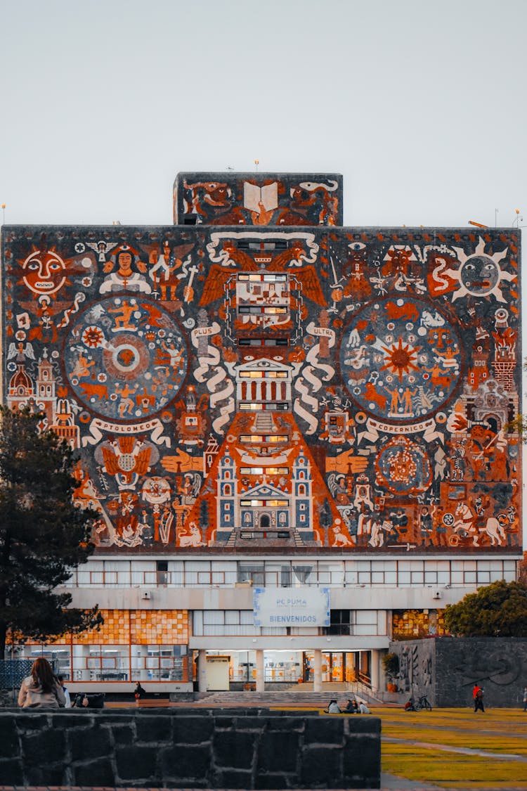 Art Painting On The Wall Of University City In Mexico