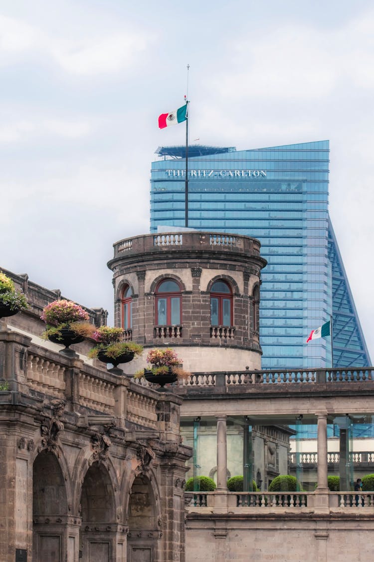 Mexican Flag Top Of The National Museum Of History 