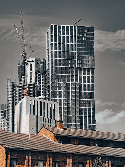 Free Construction of Skyscraper in Downtown Stock Photo