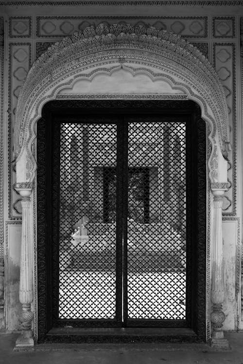 Ornate Design of a Wooden Door