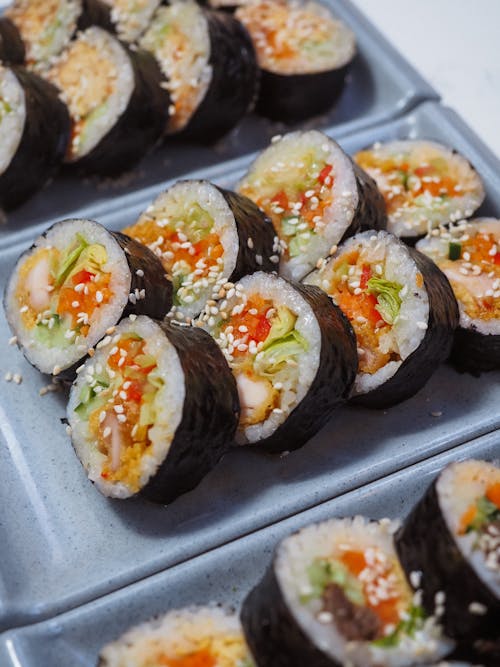 Food on Gray Ceramic Plate