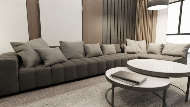Gray Sofa Set Near Window
