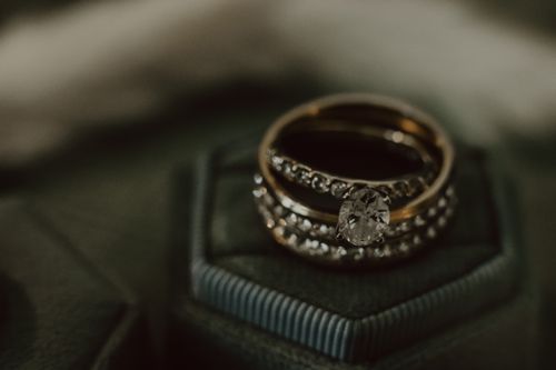 Free Close-up of a dazzling diamond ring set on a luxurious velvet box, showcasing elegance. Stock Photo