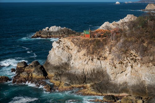 Rock Formation on Coastal Cliff Island