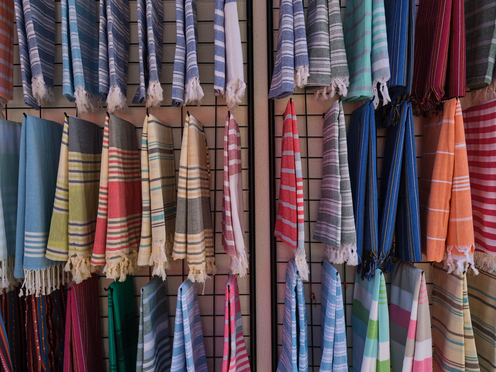 Assorted Scarves for Sale Hanging on Display