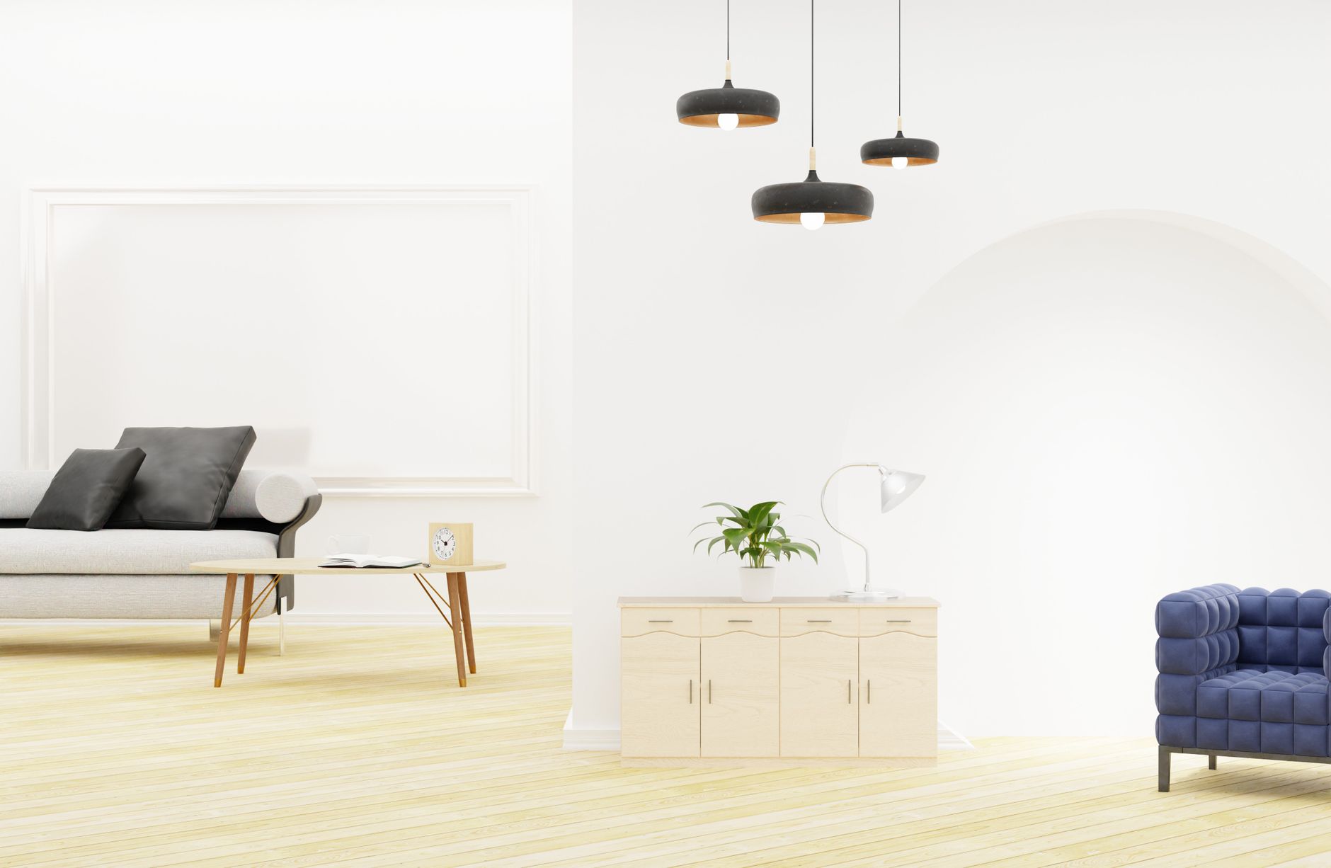 scandinavian apartment ideas for modern homes A modern and minimalist living room with stylish furniture and decor elements.