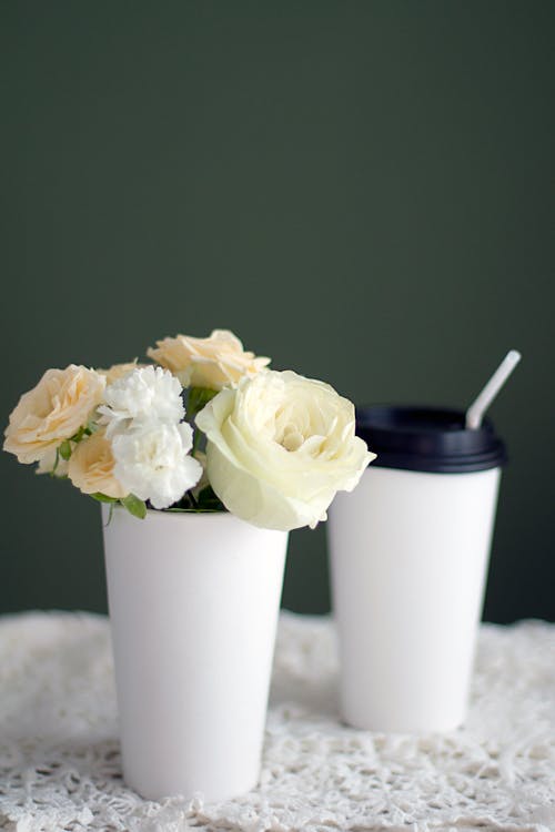 Flowers in a Coffee Cup