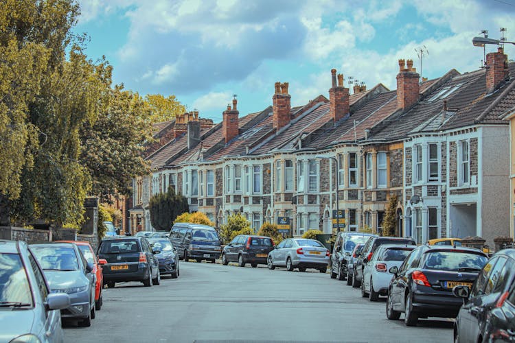 Cars Parked In A Neighborhood