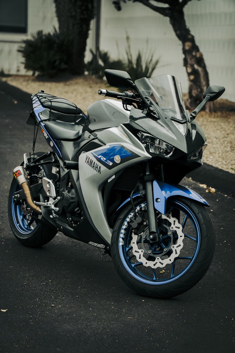 Yamaha Motorcycle Parked On The Street