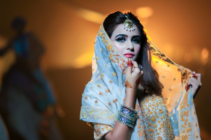 Indian bride with traditional jewellery and makeup
