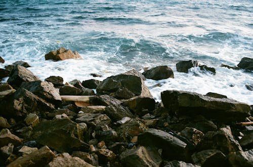 Water Splashing Through Rocks